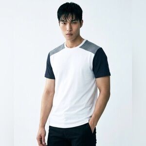 Murano White and Black Colorblock Tee